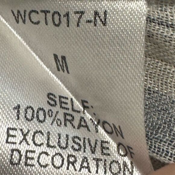 THML Embroidered Striped Peplum Top Medium Blue White Boho Festival Tassel - Picture 5 of 8